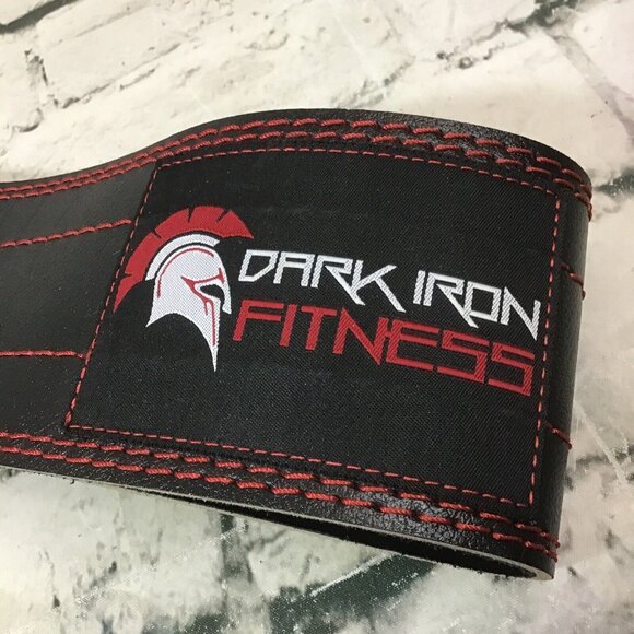 Dark Iron Fitness Padded Leather Weight Lifting Belt Fits Upto 35” Waist - Picture 4 of 6